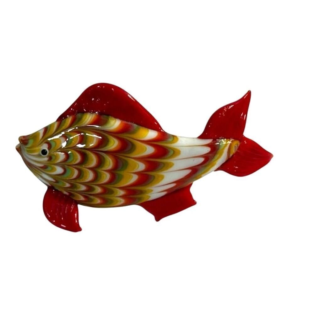 Fitz and Floyd Glass Menagerie Red Fish Handblown Miniature - No Box